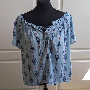 Pink Republic Top (never worn) - loose flowy off-the-shoulder boho peasant